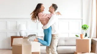 Two people hugging