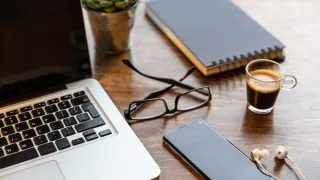 laptop and desk