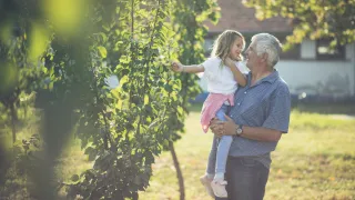 man and granddaughter