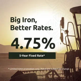 Ag equipment Promo Rate Loans at 4.75%