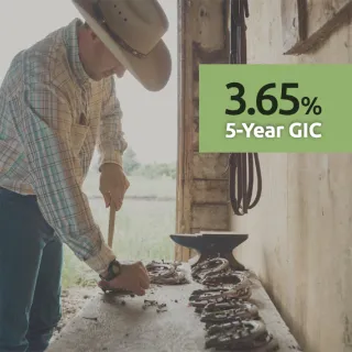 Man working on horseshoes and GIC Rate